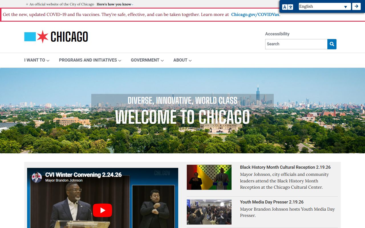 City of Chicago official website for marriage license information