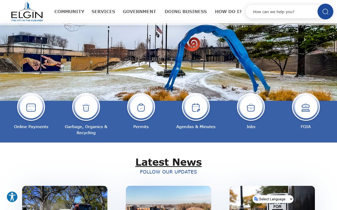 City of Elgin official website for marriage license information