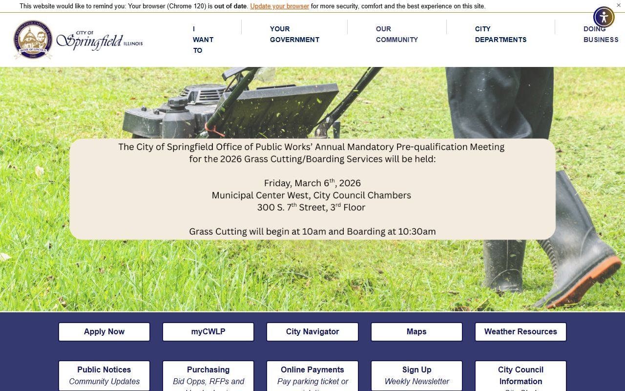 City of Springfield website for marriage license information