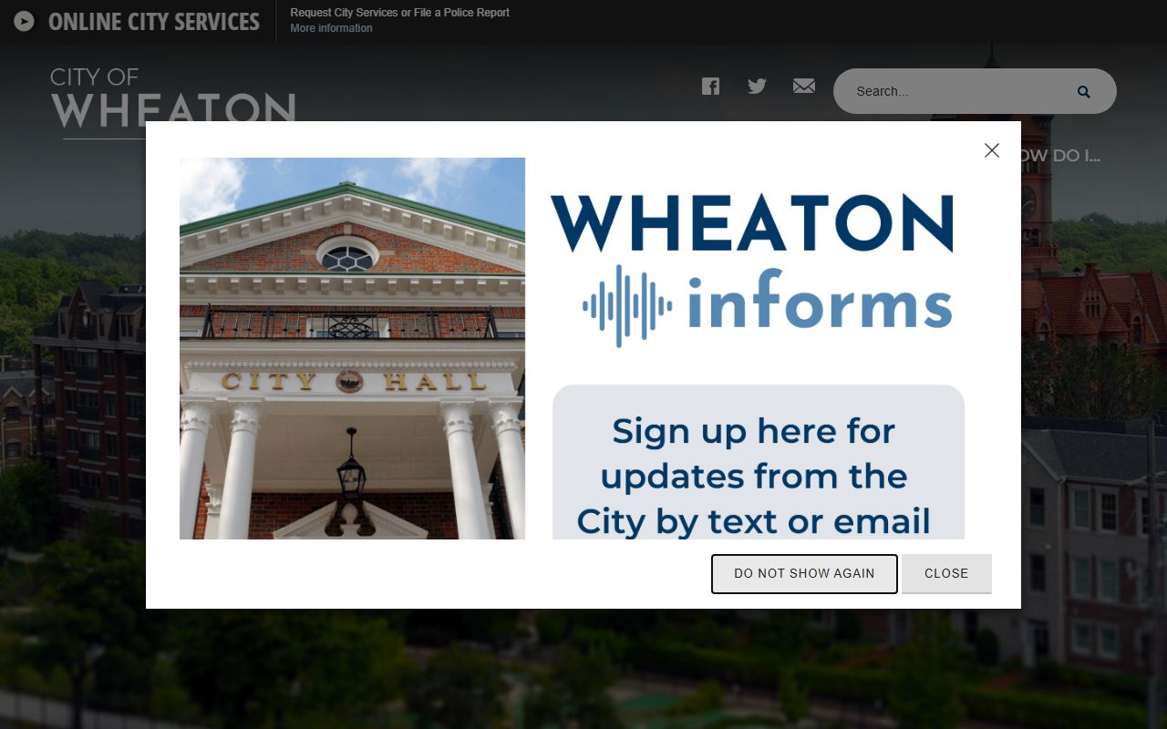 City of Wheaton website for Wheaton marriage license information
