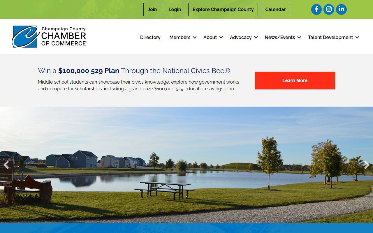 Champaign County website main page for marriage license information