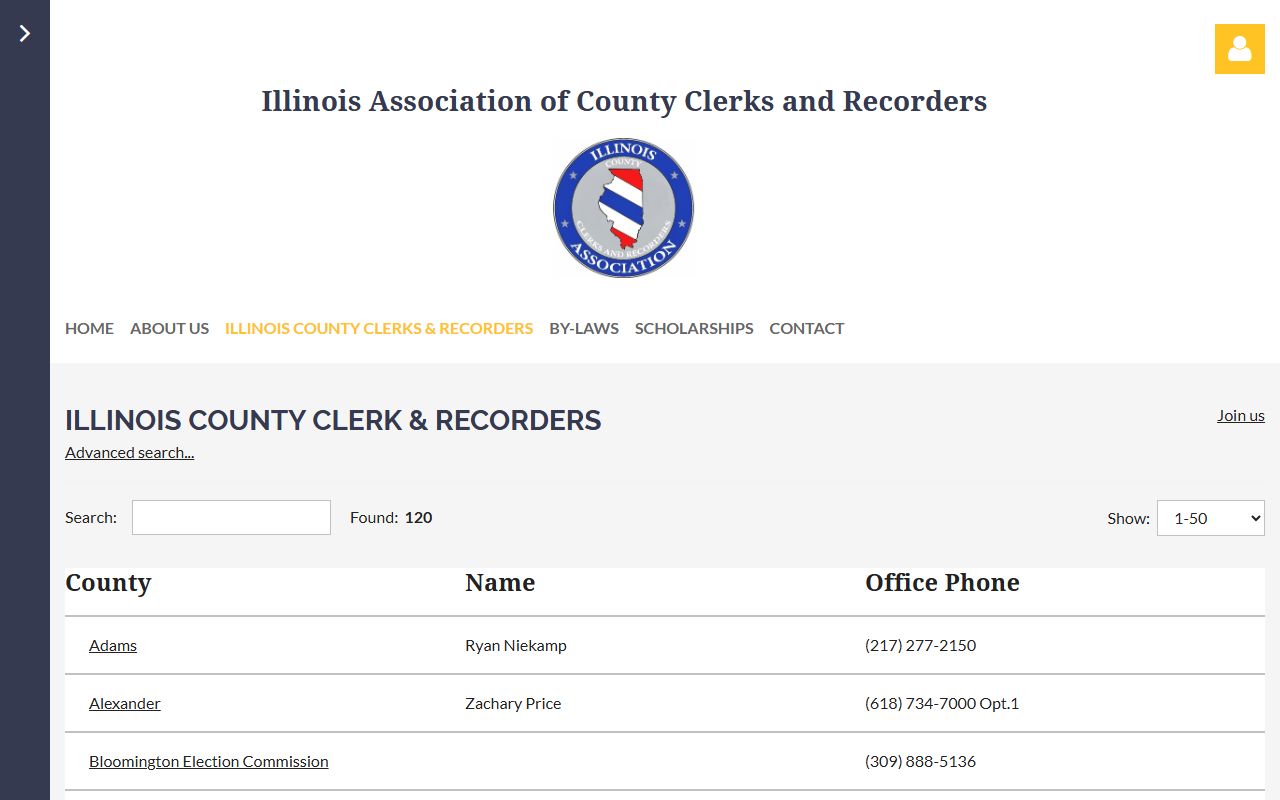 IACCR Illinois county clerk directory for marriage license offices
